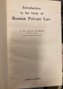 Introduction to the Study of Roman Private Law. First Edition.