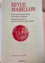 Revue Mabillon. Revue Internationale d'Histoire et de Littérature Religieuse. Nouvelle Série 25, 2014.