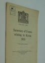 Summary of Events Relating to Korea 1950. With Appendix and Annexes. Presented by the Secretary of State for Foreign Affairs to Parliament by Command of his Majesty October, 1950. (Pamphlets on Korea No. 1)