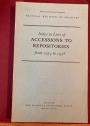 Index to Lists of Accessions to Repositories from 1954 to 1958.