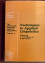 Techniques in Applied Linguistics. (The Edinburgh Course in Applied Linguistics, 3)