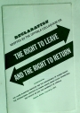 The Right to Leave; The Right to Return. Declaration. Introduction by Morris Abraham.