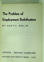 The Problem of Employment Stabilization.