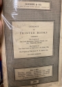 Catalogue of Printed Books Comprising the Library of Charles Singer and Mrs Dorothea Singer. Auction Catalogue.