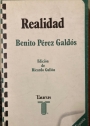 Realidad. Edicion de Ricardo Gullon.