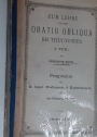 Zur Lehre der Oratio Obliqua bei Thucydides. 1. Teil.