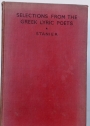 Selections From the Greek Lyric Poets (Excluding Pindar) from Kallinos to Bakchylides