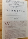 The Documentary History of the Ratification of the Constitution, Volume 8: Ratification of the Constitution by the States: Virginia (Volume 1).