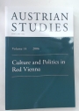 Austrian Studies. Volume 14, 2006. Culture and Politics in Red Vienna.
