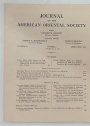 Journal of the American Oriental Society. Volume 78, Number 2, April - June 1958.