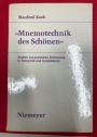 Mnemotechnik des Schönen: Studien zur poetischen Erinnerung in Romantik und Symbolismus.