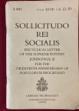 Sollicitudo Rei Socialis. Encyclical Letter for the 20th Anniversary of Populorum Progressio.