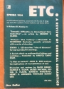 Etc. A Review of General Semantics. Volume 11, Number 3, Spring 1954.