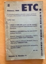 Etc. A Review of General Semantics. Volume 4, Number 4, Summer 1949