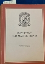 Important Old Master Prints. The Properties of the late Baron Hatvany, A K Munro, etc. July 1, 1980.