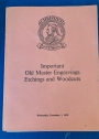 Important Old Master Engravings Etchings and Woodcuts. December 1, 1976.