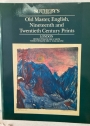 Old Master, English, Nineteenth and Twentieth Century Prints. Monday 27th June 1988 and Tuesday 28th June 1988.
