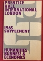 Prentice-Hall International London. 1965 Supplement. Humanities, Business and Economics.