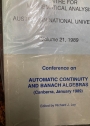 Conference on Automatic Continuity and Banach Algebras. (Proceedings of the Centre for Mathematical Analysis. Australian National University Volume 21, 1989.).